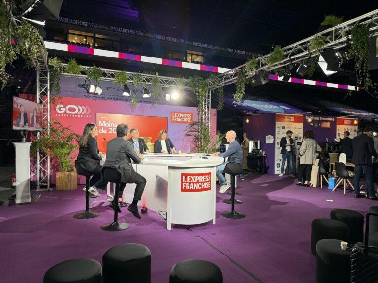 Plateau L’Express Franchise au salon GO Entrepreneurs avec Eclatemps à Paris La Défense Arena